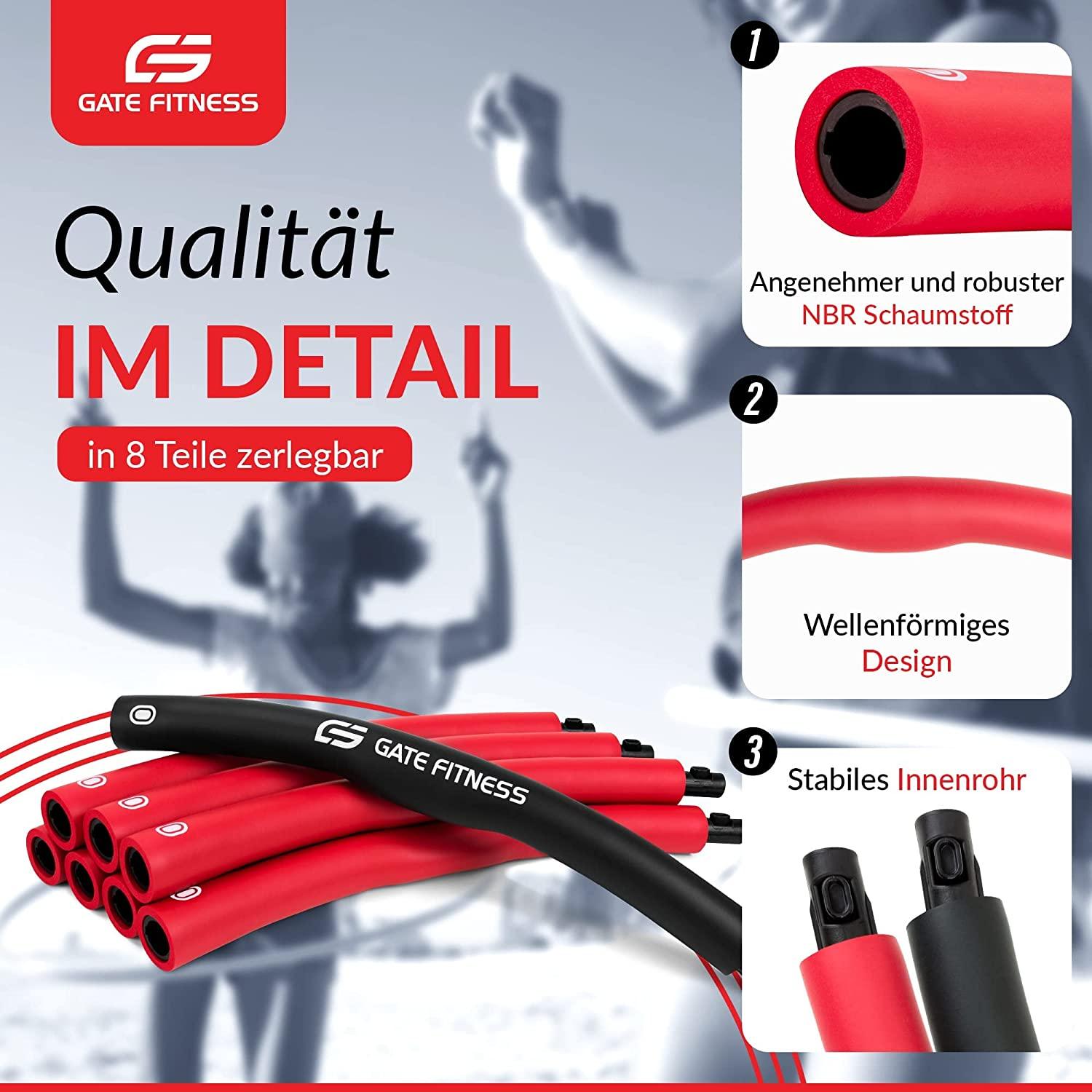 GATE FITNESS® Hula Hoop Reifen 1,2kg geeignet für Anfänger - Rot - Gate Fitness